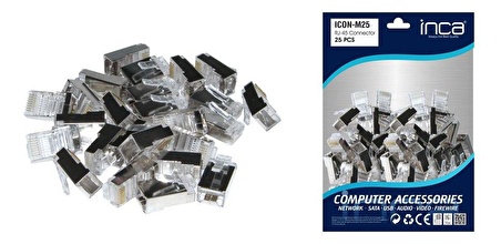 INCA  ICON-M25 CAT 5 RJ-45 METAL KONNEKTOR(25'Lİ P